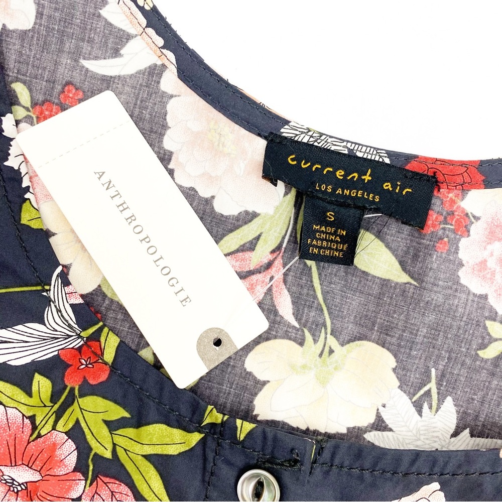 Anthropologie X Current Air Clea Wide Leg Belted Button Front Jumpsuit Floral - Picture 9 of 11
